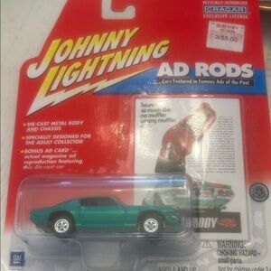 1971 CHEVY CAMARO RS 1/64 JOHNNY LIGHTNING AD RODS GREEN WITH CRAGARS DIECAST